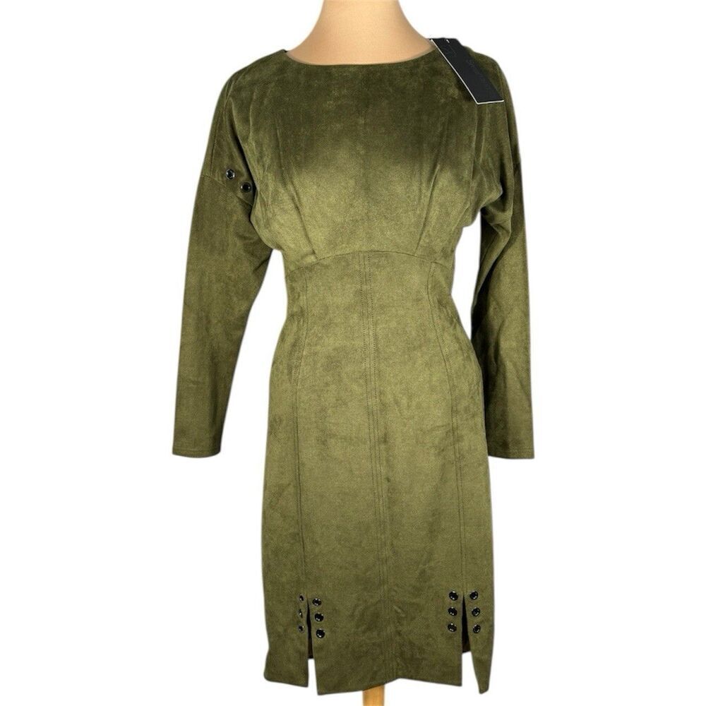 Vintage Smart and Joy Sz M Faux Suede Killer Bodycon Fit Sex Appeal OOAK Y2K